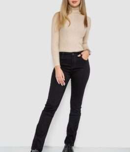 Джинсы женские стрейч, цвет черный, 214R1449