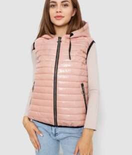 Жилетка женская дутая, цвет пудровый, 102R380
