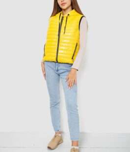 Жилетка женская дутая, цвет желтый, 102R380