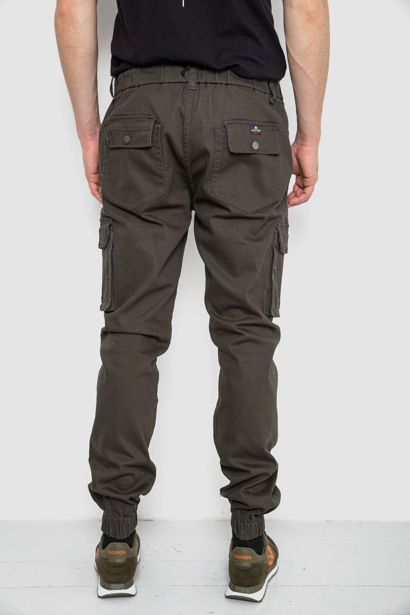 Штаны мужские карго, цвет темно-зеленый, 243R8075 — изображение 4
