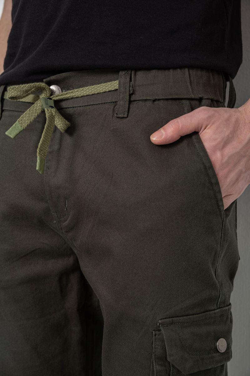 Штаны мужские карго, цвет темно-зеленый, 243R8075 — изображение 5
