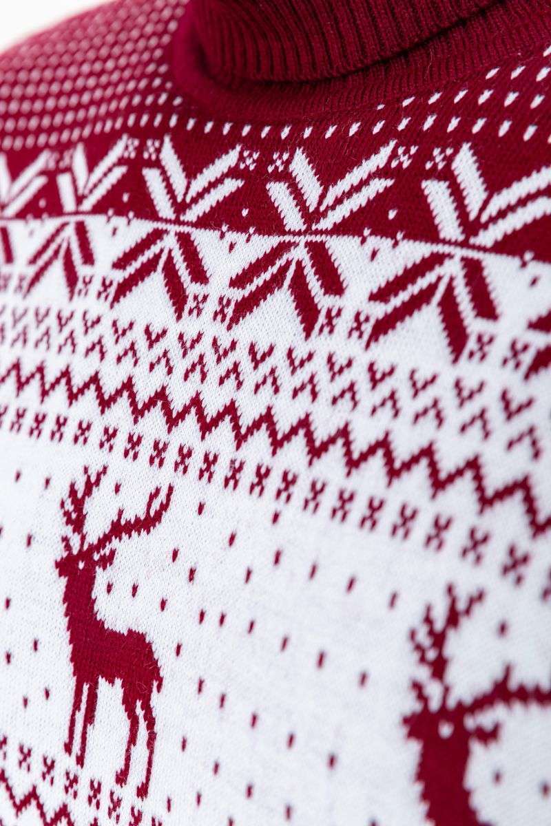 Свитер-гольф мужской, цвет бордово-белый, 161R712-1 — изображение 4