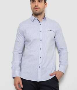 Рубашка мужская с принтом, цвет белый, 214R7170