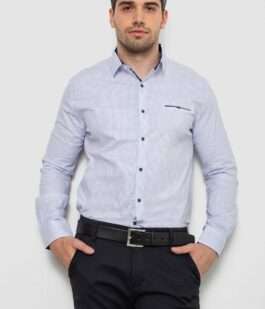 Рубашка мужская с принтом, цвет белый, 214R7170