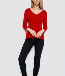 Женский лонгслив укороченный с рукавом 3/4, цвет бордовый, 186R508