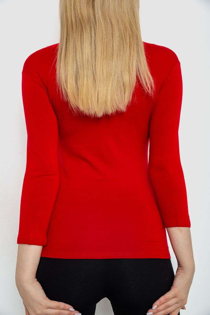 Женский лонгслив укороченный с рукавом 3/4, цвет бордовый, 186R508 — изображение 4