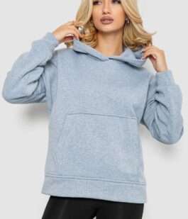 Худи женский на флисе, цвет светло-серый, 177R057