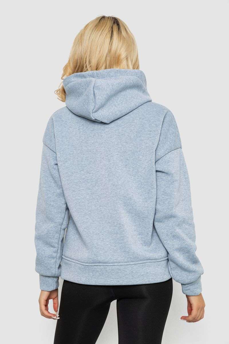 Худи женский на флисе, цвет светло-серый, 177R057 — изображение 4
