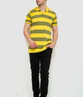 Поло мужское в полоску, цвет желтый, 214R6187