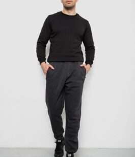 Спортивные штаны на флисе, цвет серый, 244R41526