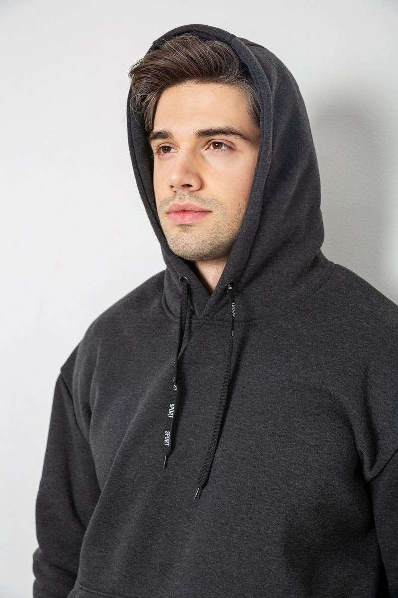 Спорт костюм мужской на флисе, цвет темно-серый, 190R235 — изображение 5