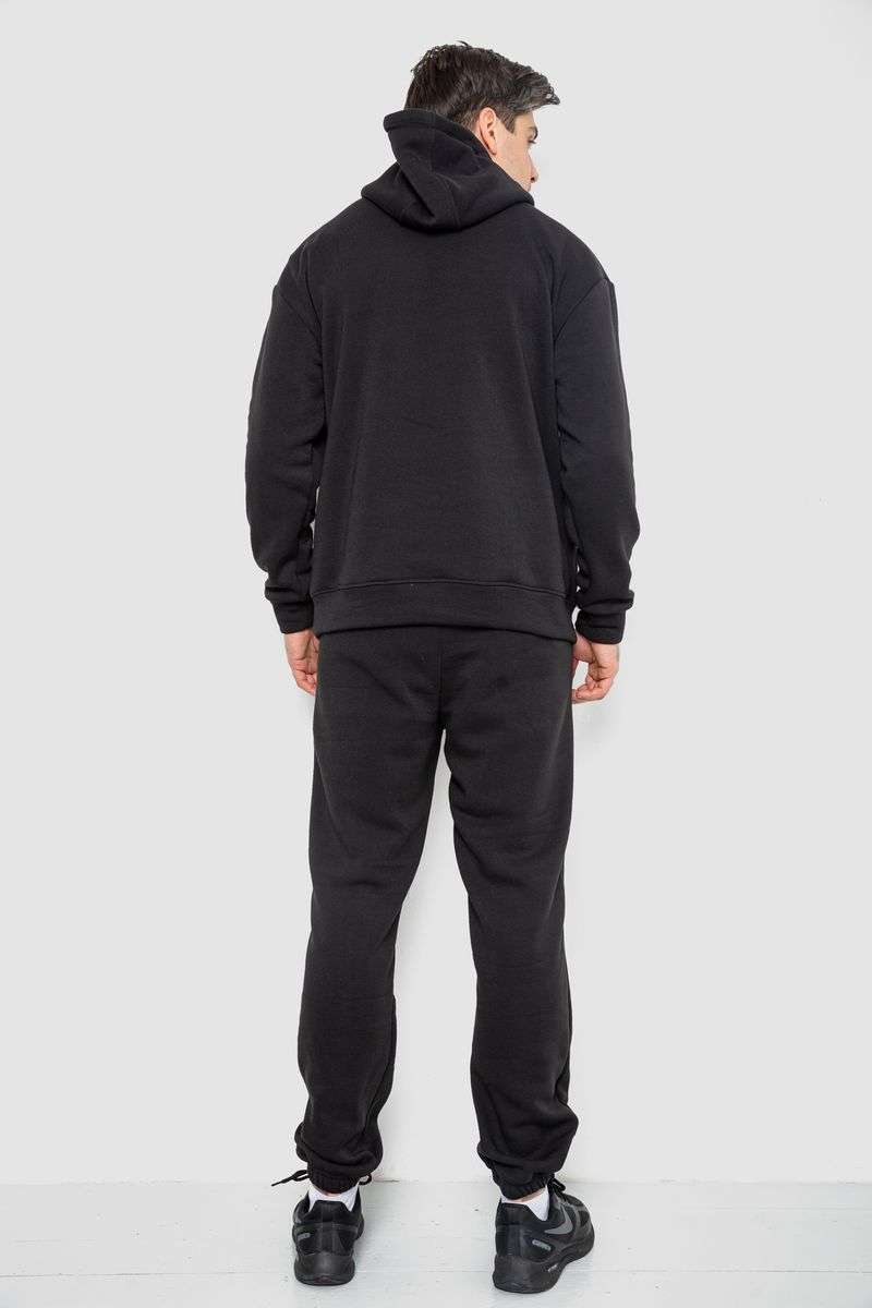 Спорт костюм мужской на флисе, цвет черный, 190R235 — изображение 4