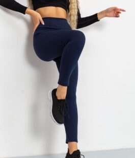 Лосины в рубчик, цвет темно-синий, 241R100