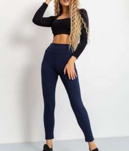 Лосины в рубчик, цвет темно-синий, 241R100