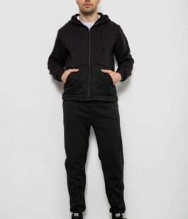 Спортивный костюм мужской на флисе, цвет черный, 238R58692