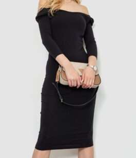 Платье базовое однотонное, цвет черный, 244R191