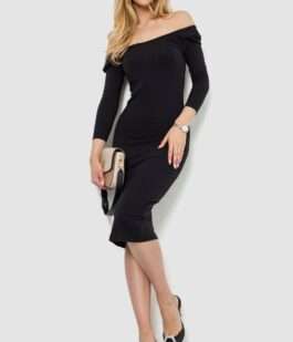 Платье базовое однотонное, цвет черный, 244R191