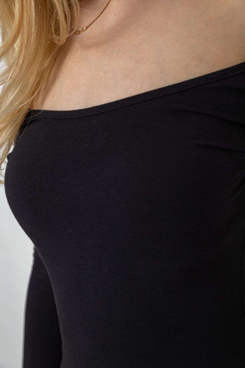 Платье базовое однотонное, цвет черный, 244R191 — изображение 5