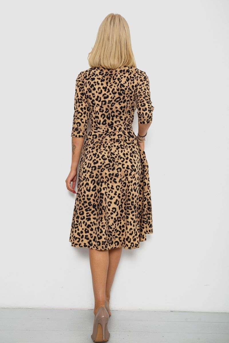 Платье софт с принтом, цвет бежевый, 230R1011-7 — изображение 4