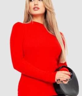 Водолазка женская в рубчик, цвет красный, 204R9029