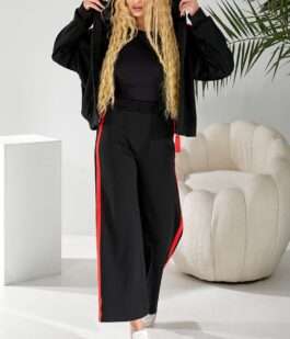 Спортивный костюм женский, цвет черно-красный, 257R331
