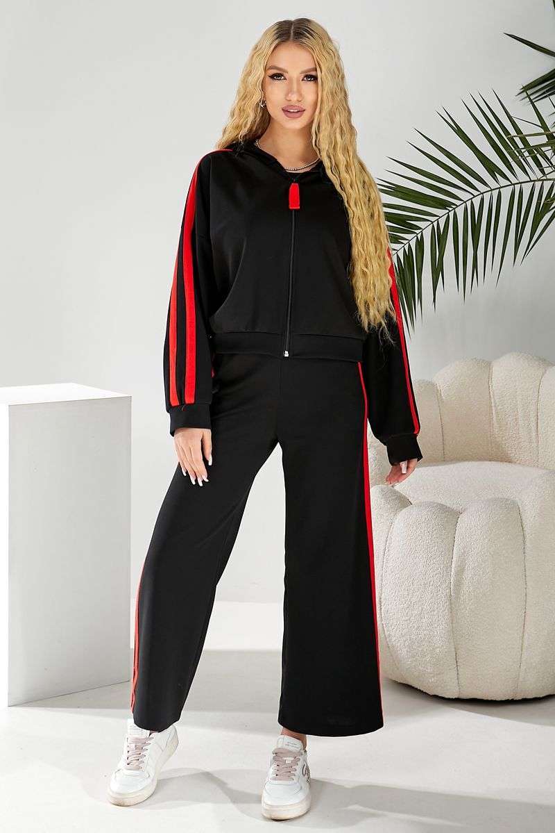 Спортивный костюм женский, цвет черно-красный, 257R331 — изображение 5