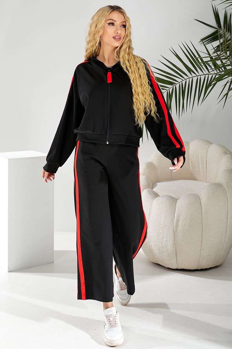 Спортивный костюм женский, цвет черно-красный, 257R331 — изображение 6