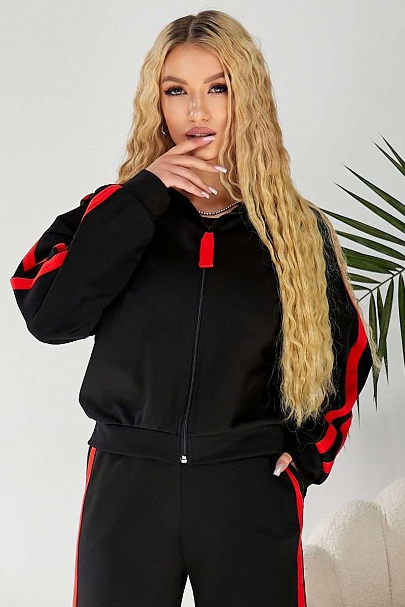 Спортивный костюм женский, цвет черно-красный, 257R331 — изображение 7