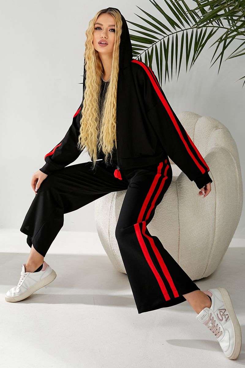 Спортивный костюм женский, цвет черно-красный, 257R331 — изображение 9