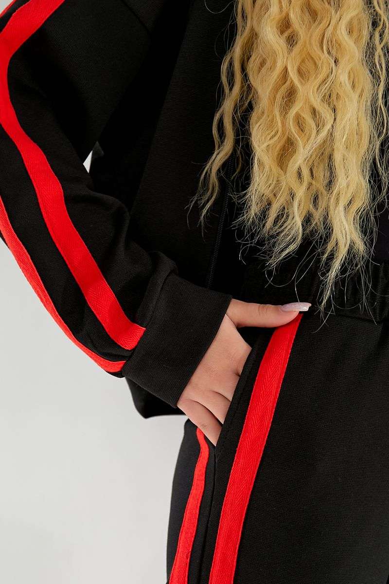 Спортивный костюм женский, цвет черно-красный, 257R331 — изображение 10