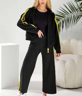 Спортивный костюм женский, цвет черно-желтый, 257R331