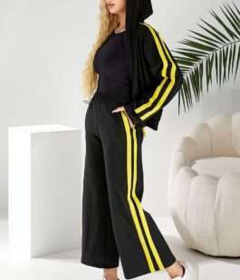Спортивный костюм женский, цвет черно-желтый, 257R331