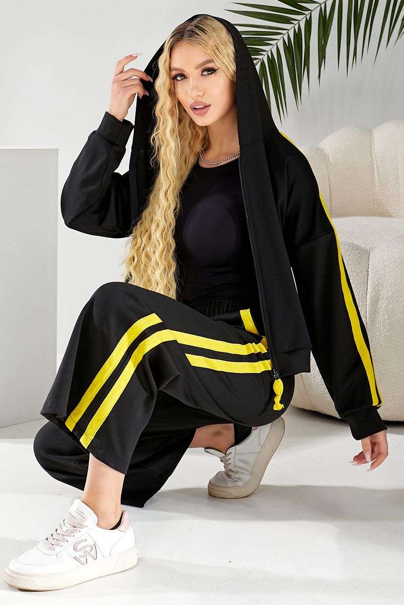 Спортивный костюм женский, цвет черно-желтый, 257R331 — изображение 7