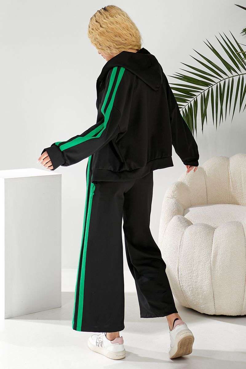 Спортивный костюм женский, цвет черно-зеленый, 257R331 — изображение 5