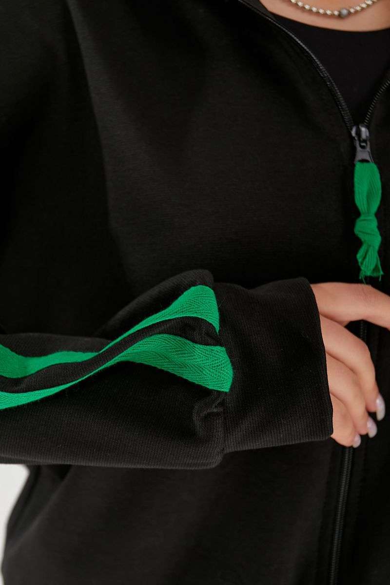 Спортивный костюм женский, цвет черно-зеленый, 257R331 — изображение 8