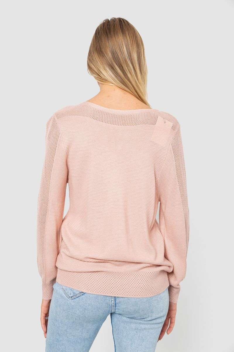 Кофта женская с манжетами, цвет пудровый, 244R999 — изображение 4
