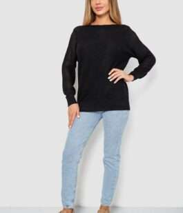 Кофта женская с манжетами, цвет черный, 244R999