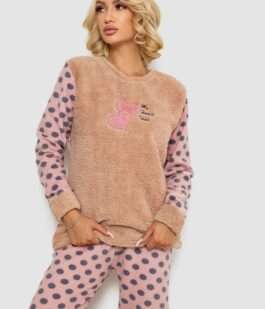 Пижама женская махра, цвет бежевый, 238R9362