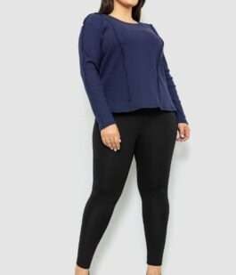 Лонгслив женский в рубчик, цвет синий, 102R325-1