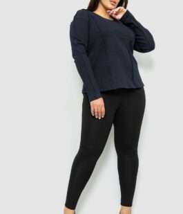 Лонгслив женский в рубчик, цвет темно-синий, 102R325-1