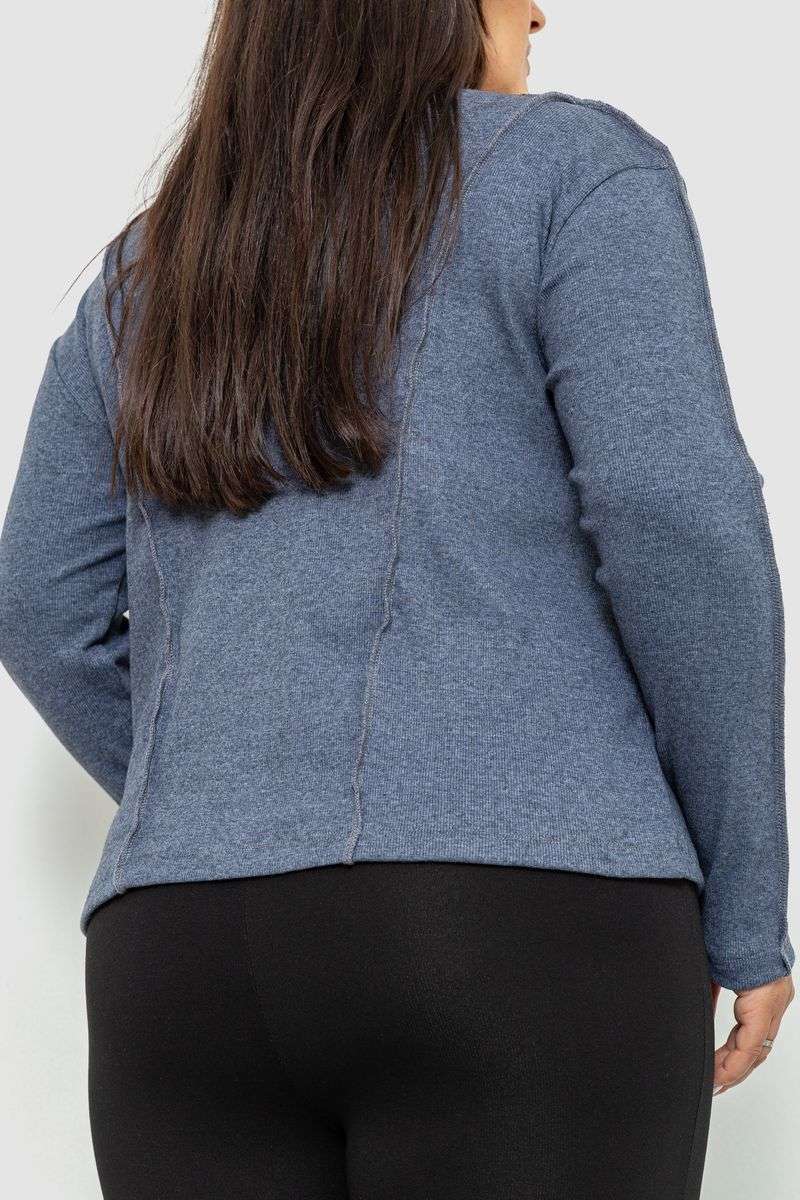 Лонгслив женский в рубчик, цвет темно-серый, 102R325-1 — изображение 4