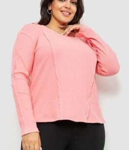 Лонгслив женский в рубчик, цвет розовый, 102R325-1