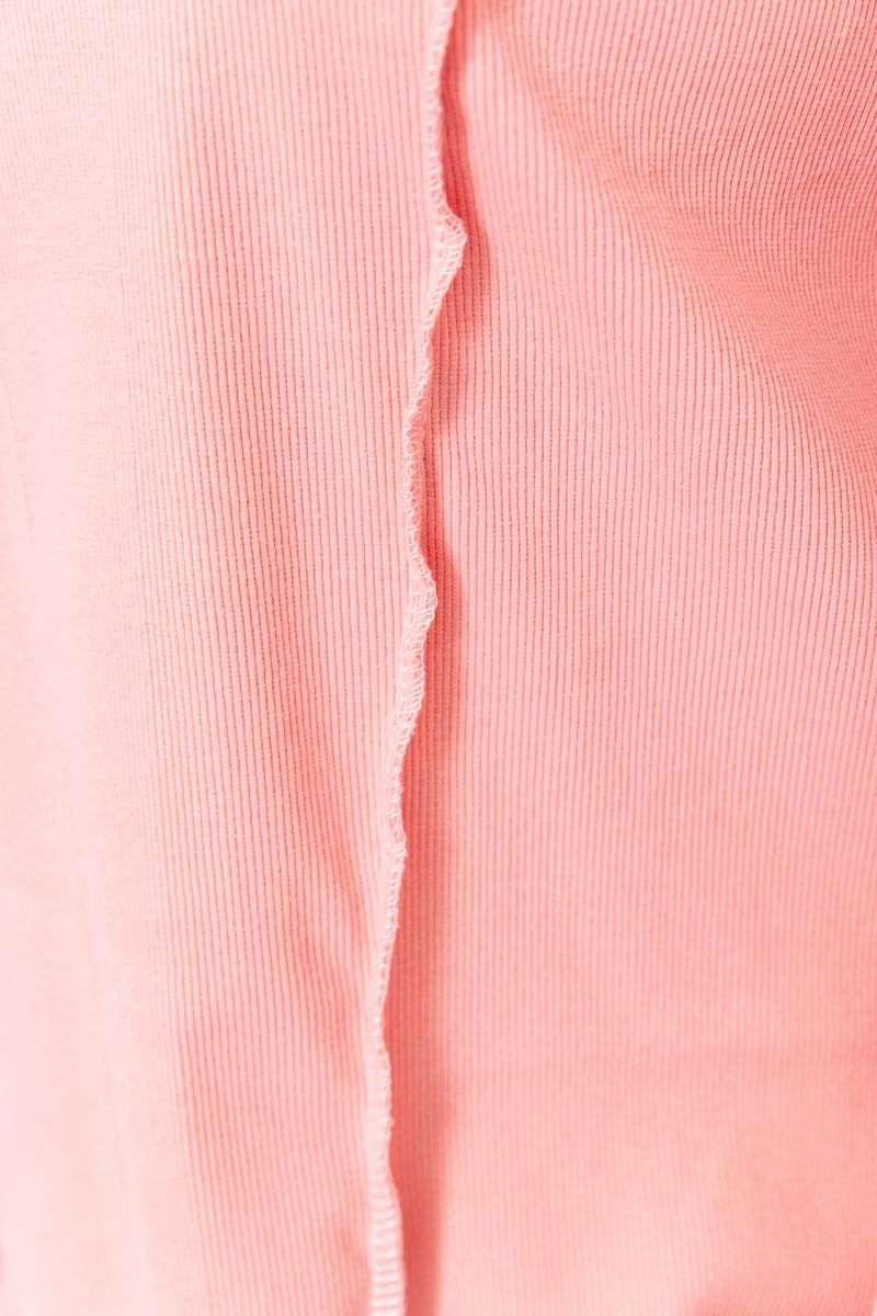 Лонгслив женский в рубчик, цвет розовый, 102R325-1 — изображение 5