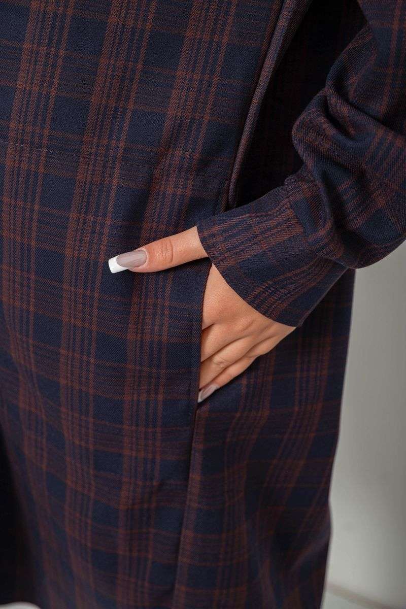 Кардиган женский в клетку, цвет синий, 257R233-3 — изображение 7