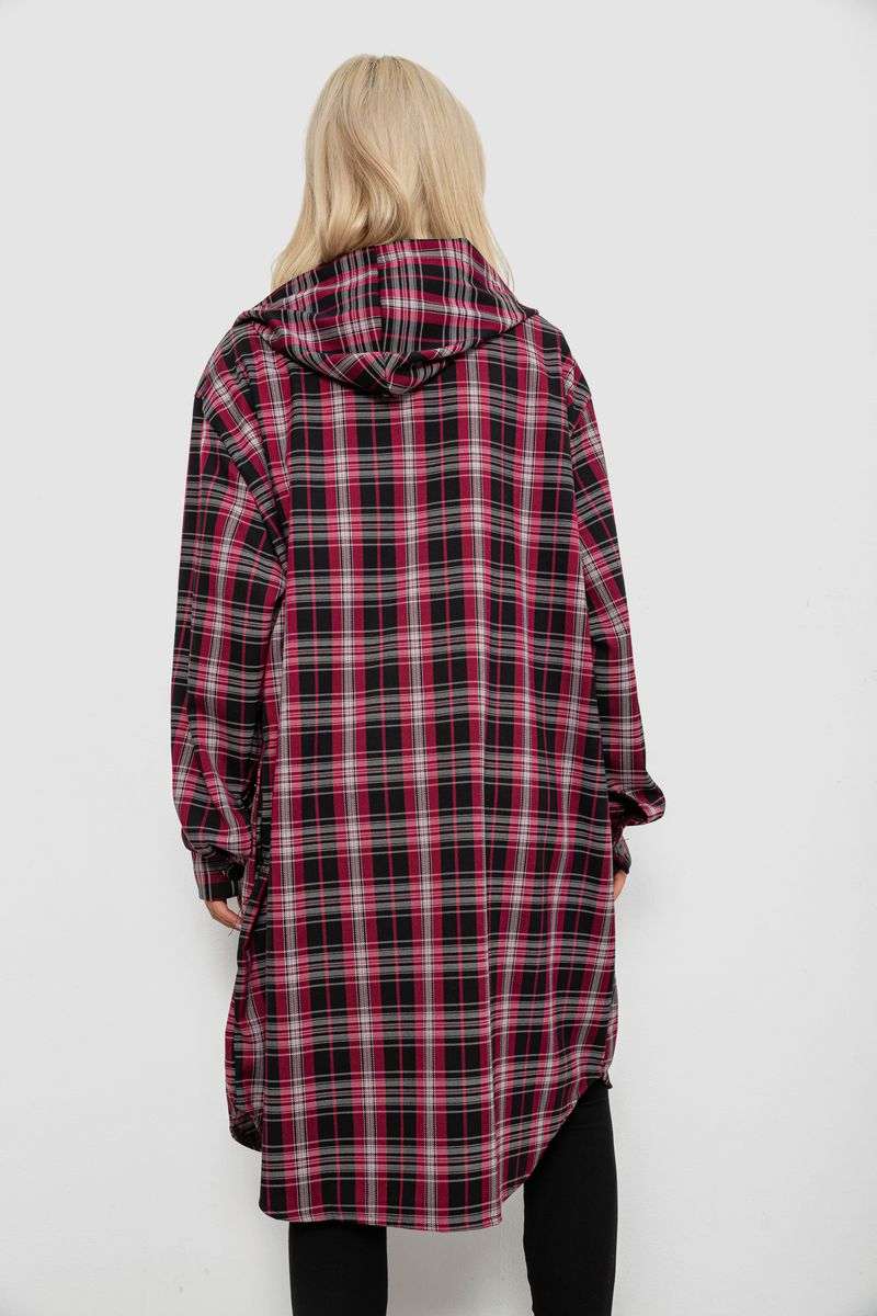 Кардиган женский в клетку, цвет бордовый, 257R233-5 — изображение 4