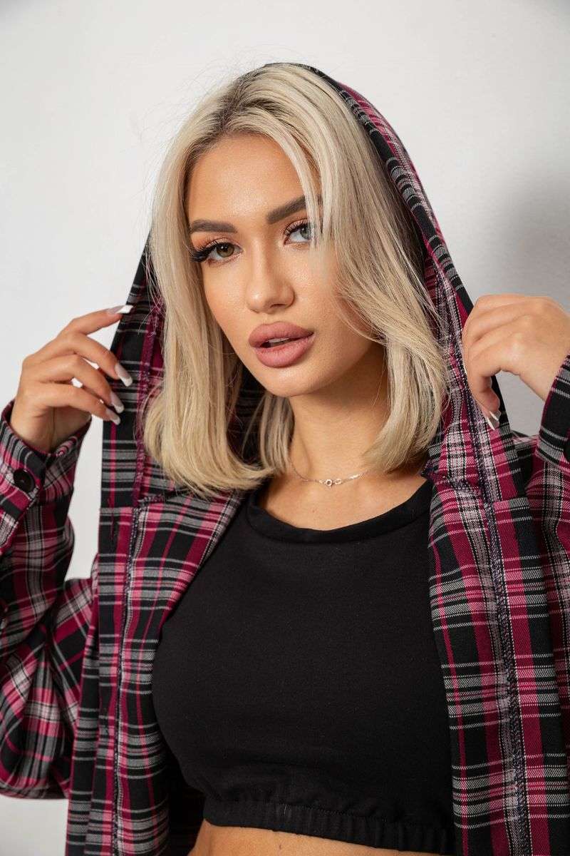 Кардиган женский в клетку, цвет бордовый, 257R233-5 — изображение 5