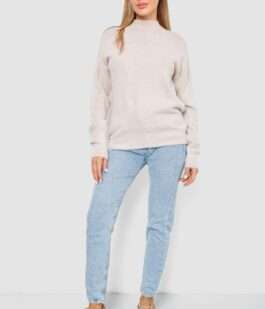 Свитер женский шерстяной, цвет светло-бежевый, 244R0390