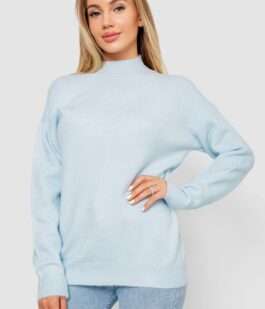 Свитер женский шерстяной, цвет светло-голубой, 244R0390