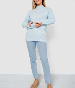 Свитер женский шерстяной, цвет светло-голубой, 244R0390