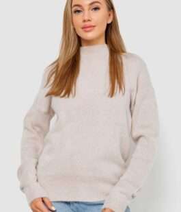 Свитер женский шерстяной, цвет светло-бежевый, 244R0390